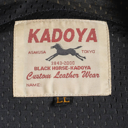 KADOYA BLACK HORSE Single Riders Leather Jacket Size XXL