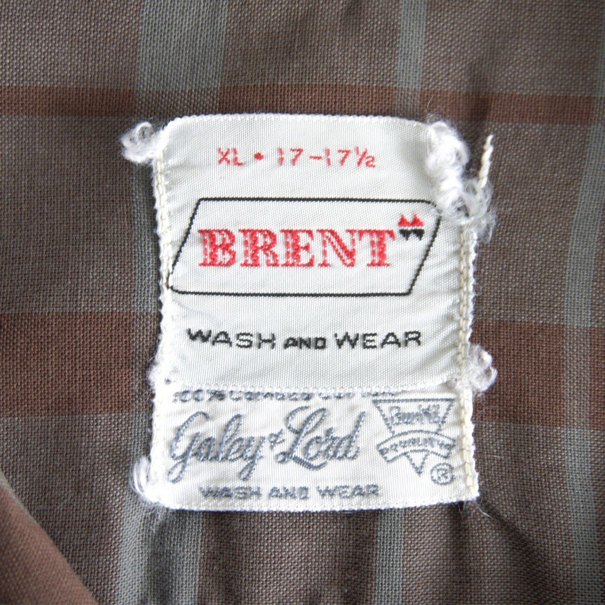 BRENT 60s Vintage Open Collar Cotton Check Shirt Size XL