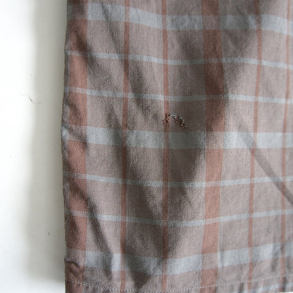BRENT 60s Vintage Open Collar Cotton Check Shirt Size XL