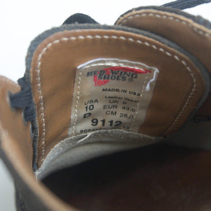 REDWING 9112 Black Suede Postman Oxford Size US10