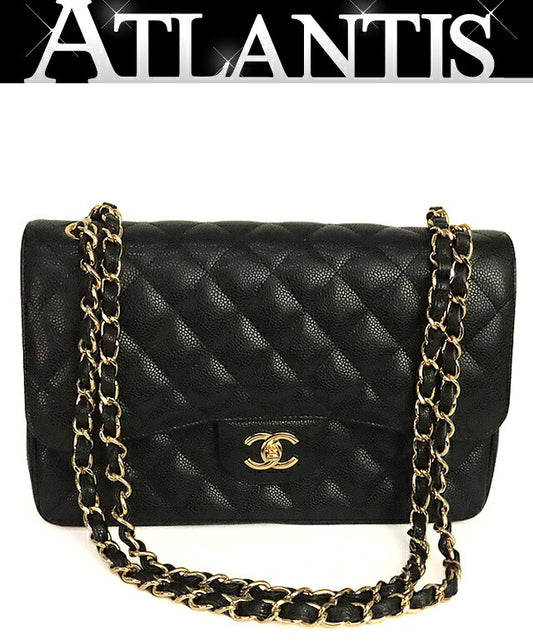 CHANEL Matelasse 30 Double Flap Black GHW Shoulder Bag