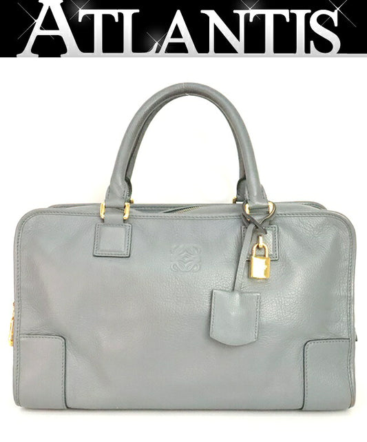 LOEWE Amazona 36 Leather Handle Bag Gray