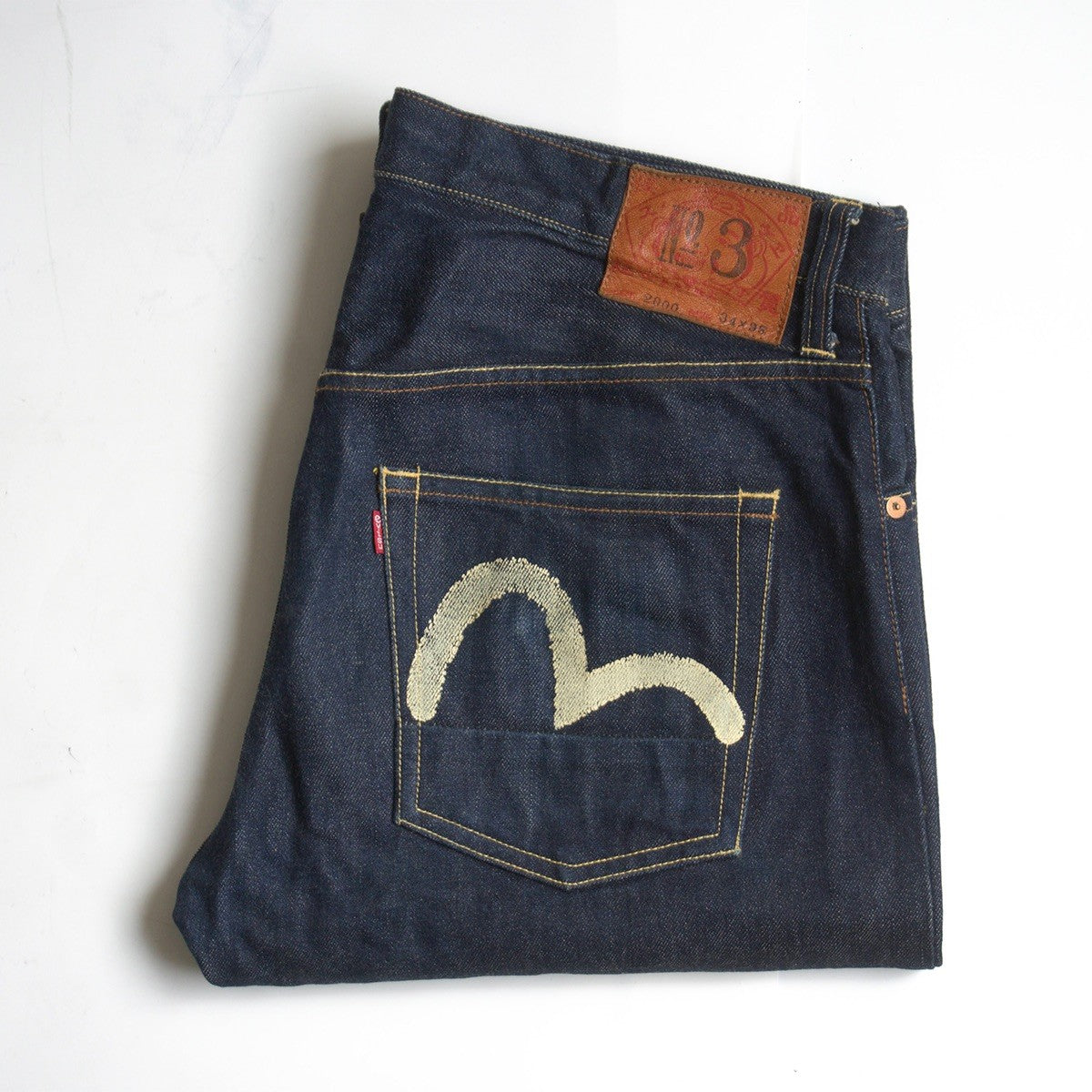 EVISU LOT.2000 Raw Indigo Seagull Denim Jeans Size 34×35