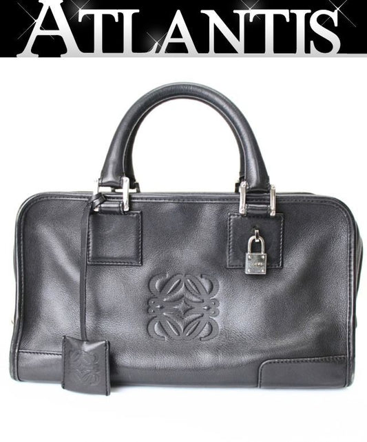 LOEWE Amazona 28 Leather Handle Bag Black