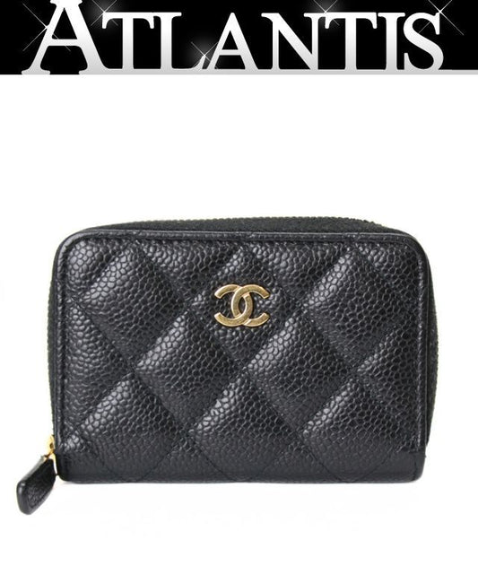 CHANEL Matelasse Caviar Coin Wallet Black