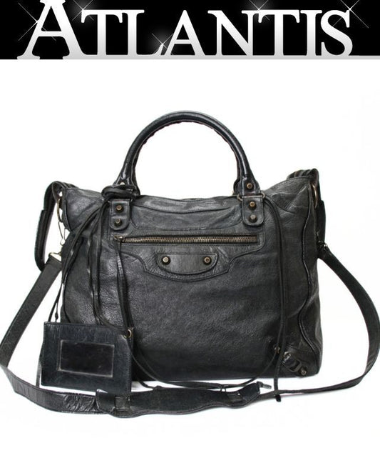 BALENCIAGA Classic Velo Leather Black Bag