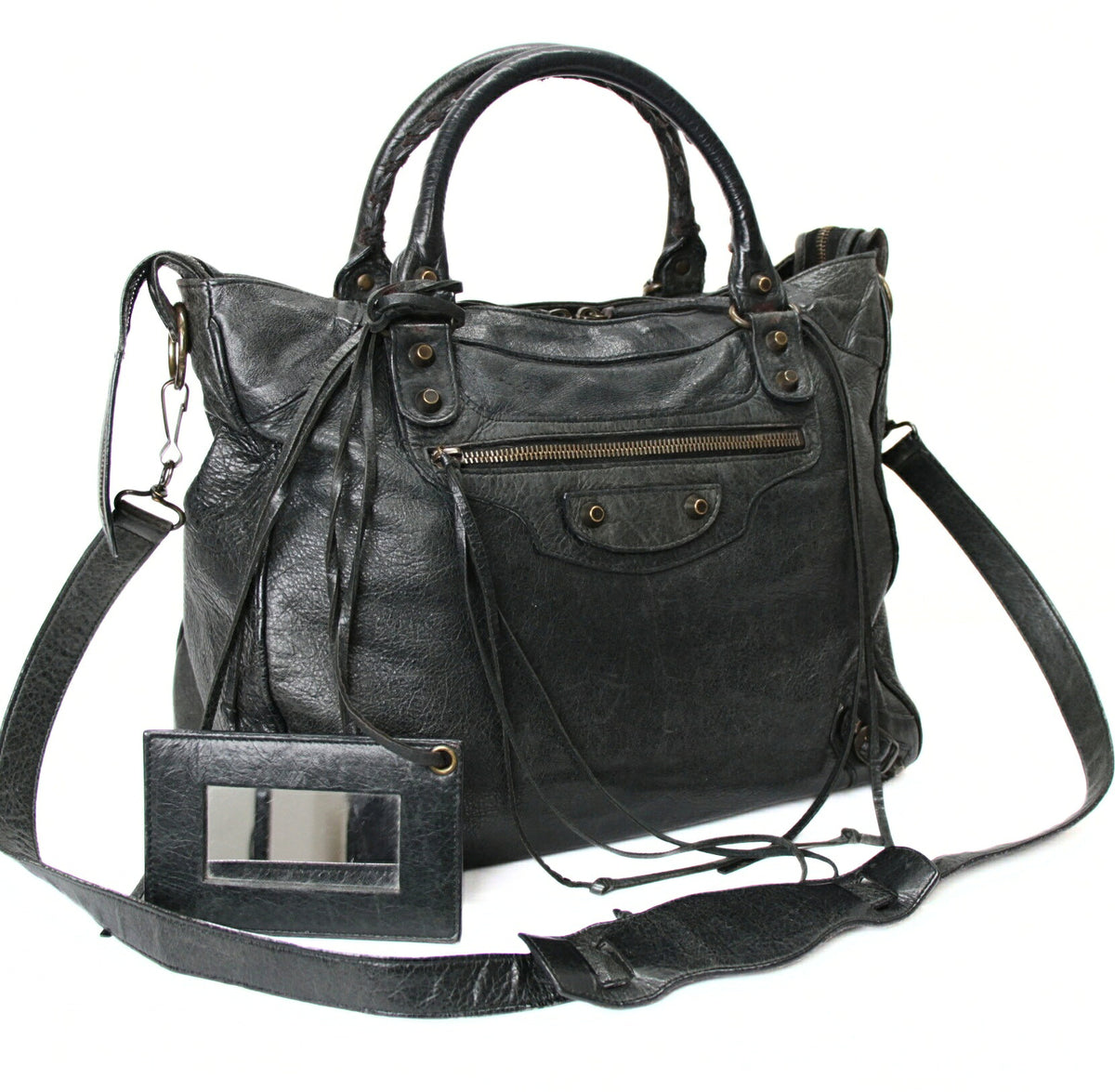 BALENCIAGA Classic Velo Leather Black Bag