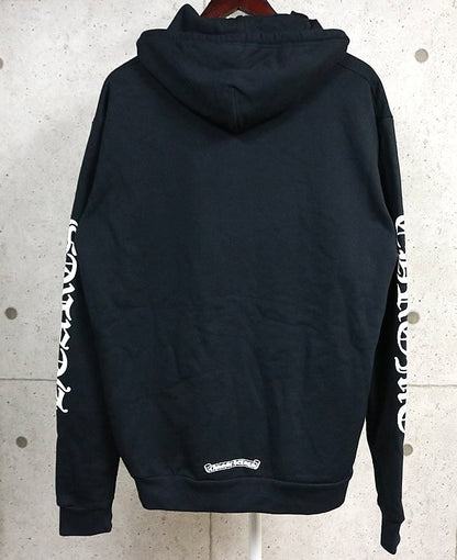 CHROME HEARTS Old English Logo Zip Hoodie Black Size M