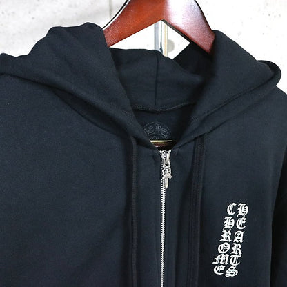 CHROME HEARTS Old English Logo Zip Hoodie Black Size M