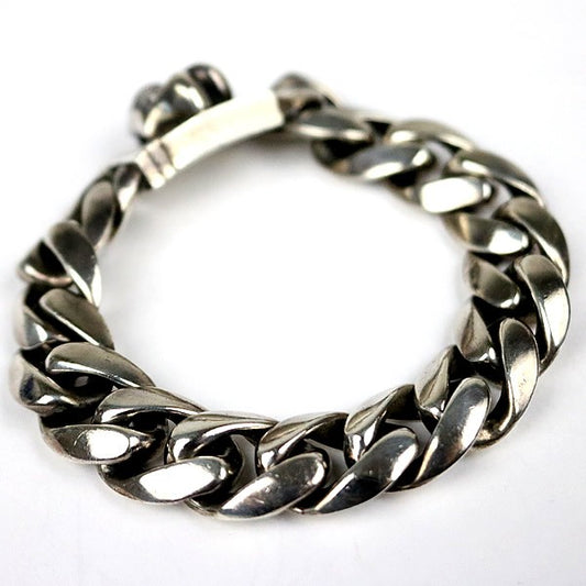 CHROME HEARTS Lip & Tongue Pave Diamond ID Bracelet Silver