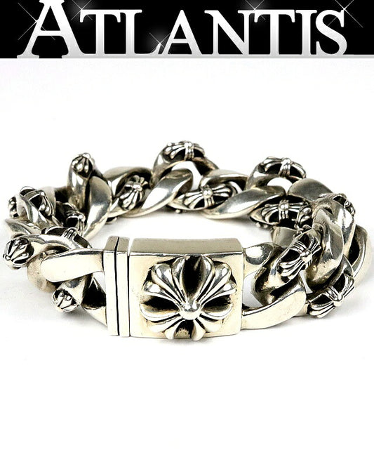 CHROME HEARTS Fancy Link Large BOX ID Bracelet Silver