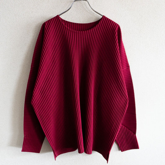 HOMME PLISSE ISSEY MIYAKE Pleated Cut & Sew Bordeaux Size L