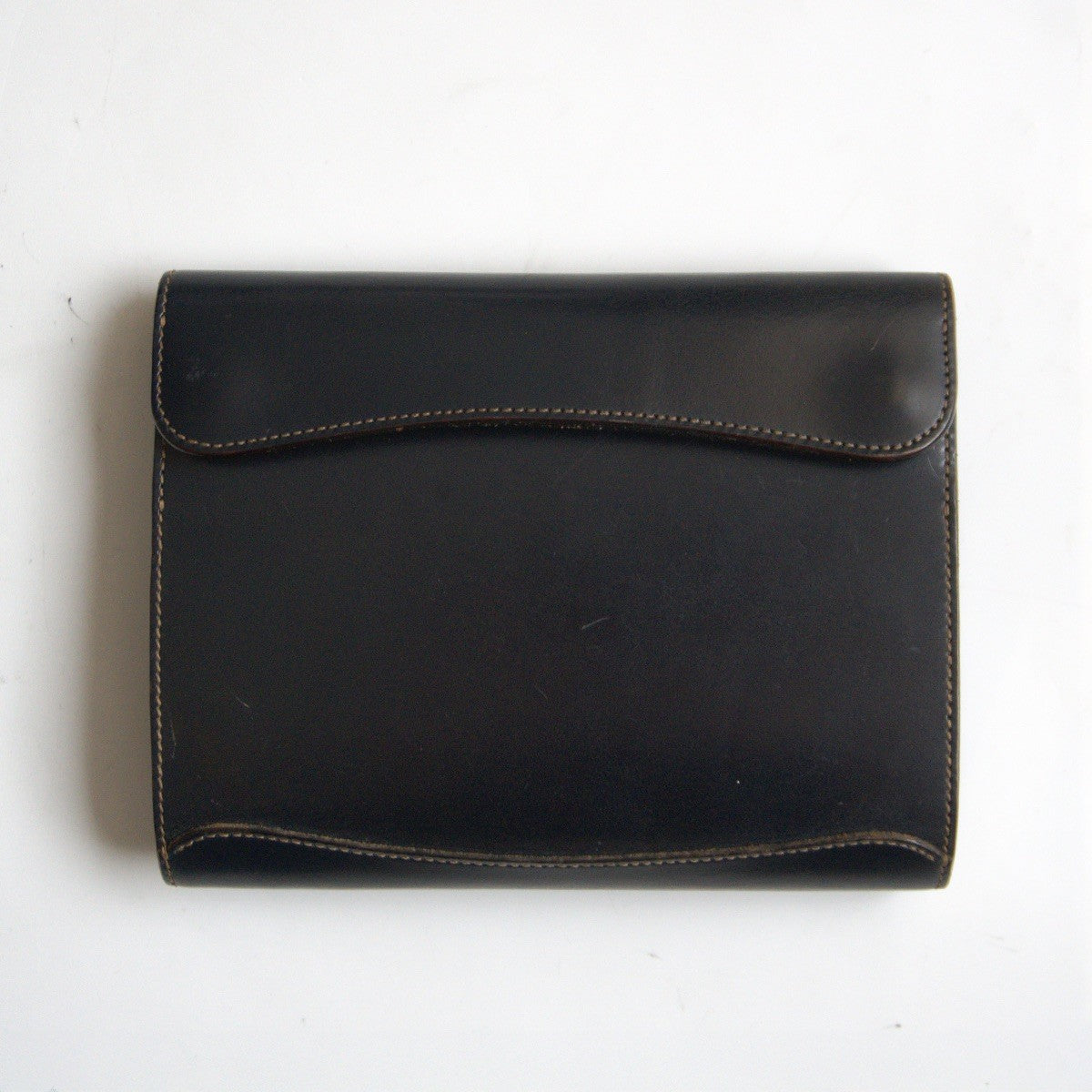 WILDSWANS Saddle Pull Up Leather OWL-B6 Notebook Cover Black