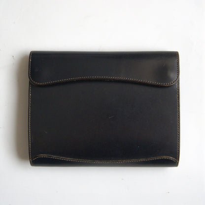 WILDSWANS Saddle Pull Up Leather OWL-B6 Notebook Cover Black