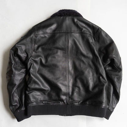 KADOYA Boa Leather Rider Jacket Black Size 4L