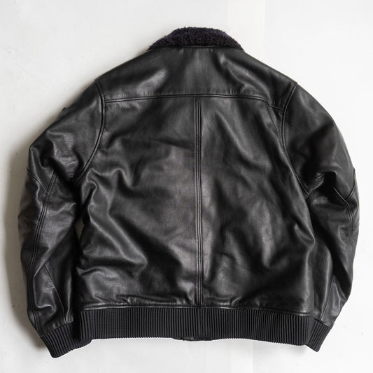 KADOYA Boa Leather Rider Jacket Black Size 4L