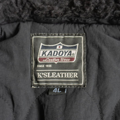 KADOYA Boa Leather Rider Jacket Black Size 4L