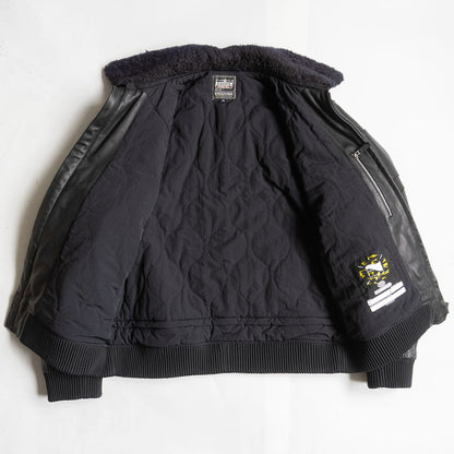 KADOYA Boa Leather Rider Jacket Black Size 4L
