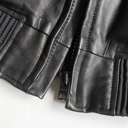 KADOYA Boa Leather Rider Jacket Black Size 4L