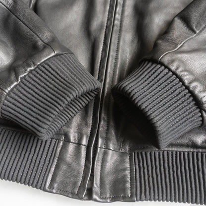 KADOYA Boa Leather Rider Jacket Black Size 4L