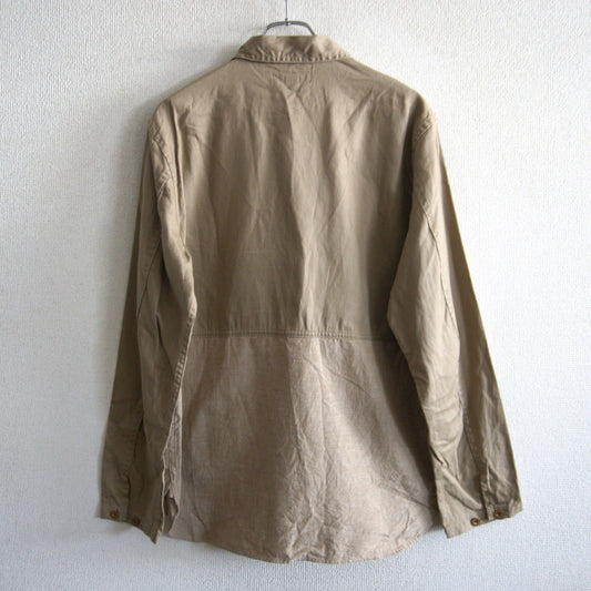 NIGEL CABOURN Utility Short Sleeve Shirt Cotton Linen Size L