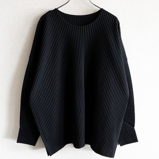 HOMME PLISSE ISSEY MIYAKE Pleated Cut & Sew Black Size L