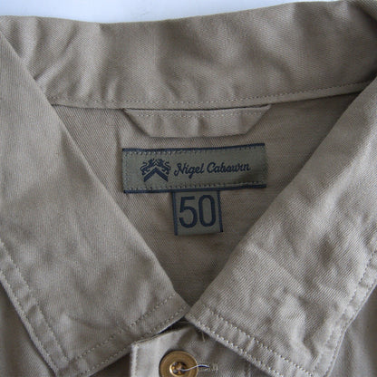 NIGEL CABOURN Utility Short Sleeve Shirt Cotton Linen Size L
