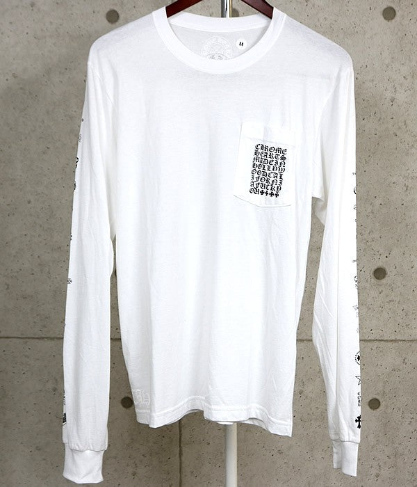 CHROME HEARTS Multi Logo Print Pocketed Sleeve White Size M
