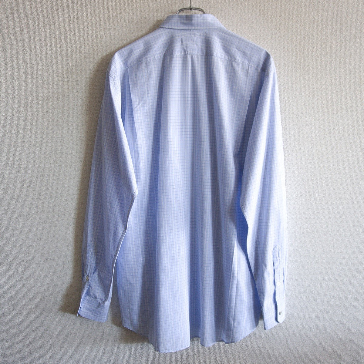 HERMES Sellier Button Cotton Checkered Shirt Size XS