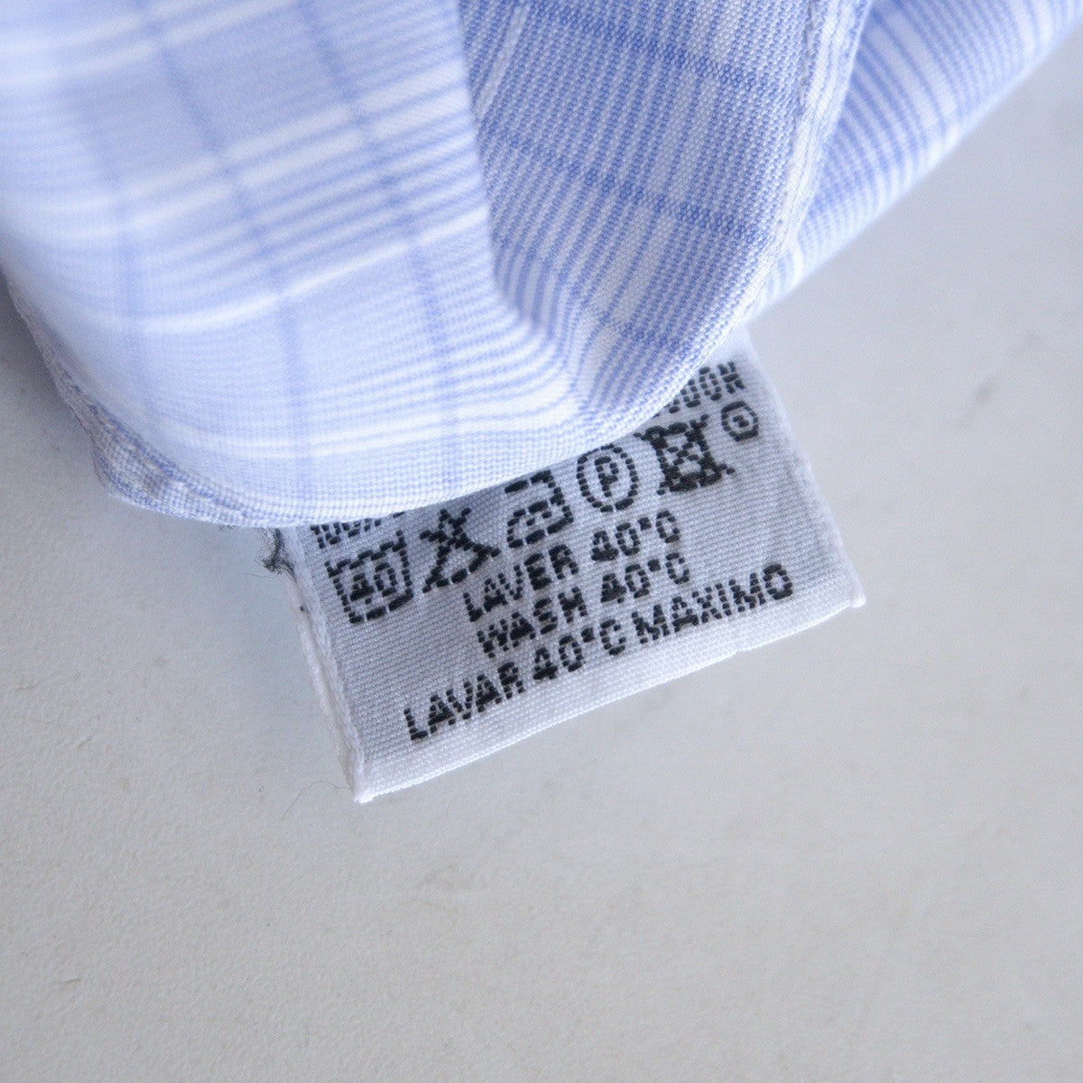 HERMES Sellier Button Cotton Checkered Shirt Size XS