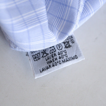 HERMES Sellier Button Cotton Checkered Shirt Size XS
