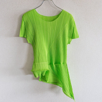 PLEATS PLEASE ISSEY MIYAKE Pleated Asymmetric Top Size L