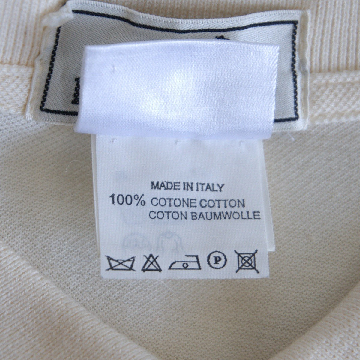 HERMES Cotton Long Sleeve Polo Shirt Ivory Size M