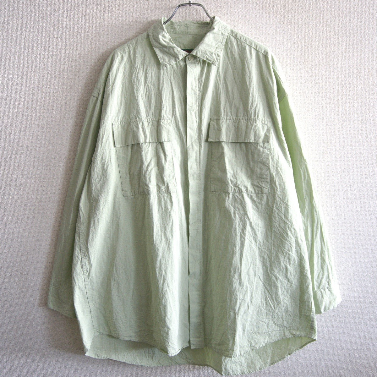 CASEY CASEY Volume Shirt Paper Cotton Light Green Size M