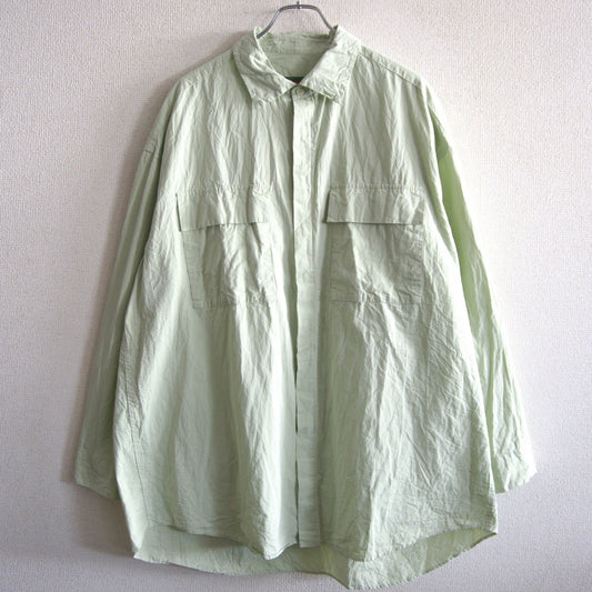 CASEY CASEY Volume Shirt Paper Cotton Light Green Size M