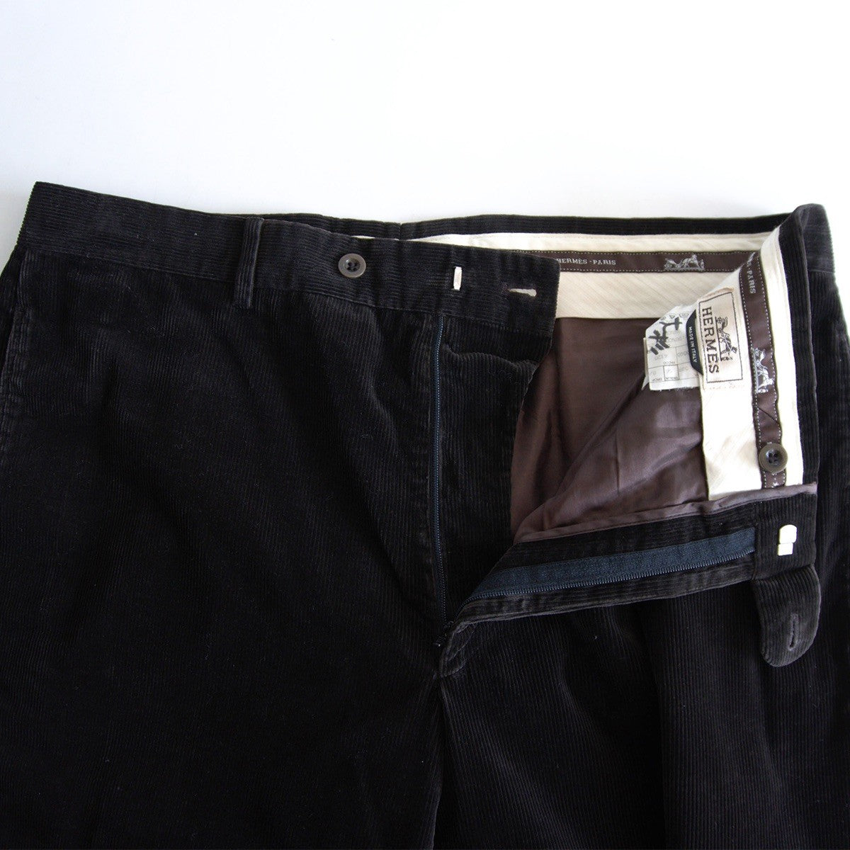 HERMES Brown Corduroy Slacks Pants Size 56