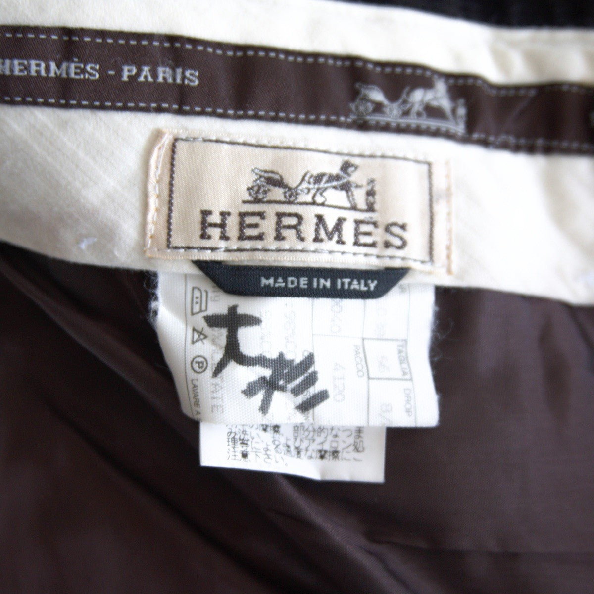 HERMES Brown Corduroy Slacks Pants Size 56