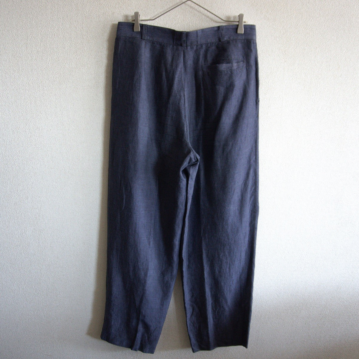 Gianni Versace 90s 3-Pleat Linen Slacks Navy Size 36