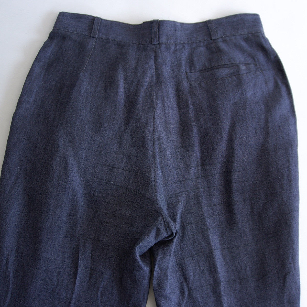 Gianni Versace 90s 3-Pleat Linen Slacks Navy Size 36