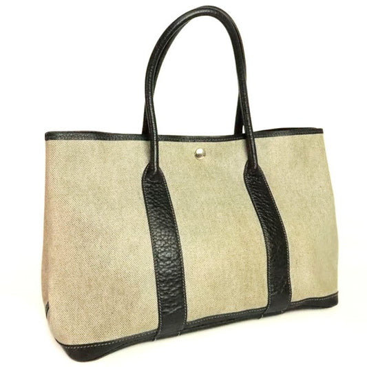 HERMES Garden Party PM Toile H Silver Hardware Tote Bag