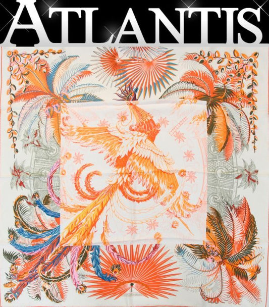 HERMES Carre 90 Mythiques Scarf Orange