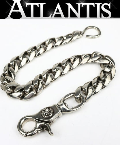 CHROME HEARTS Classic Link 1 Clip Short Wallet Chain Silver