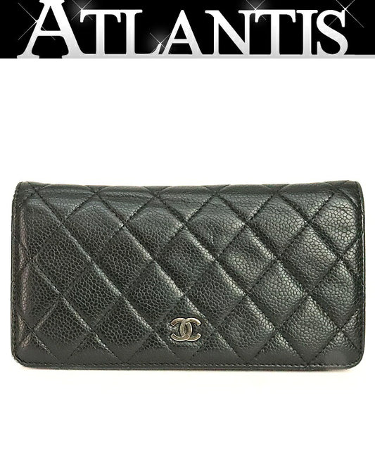 CHANEL Matelasse Caviar Skin Wallet Black