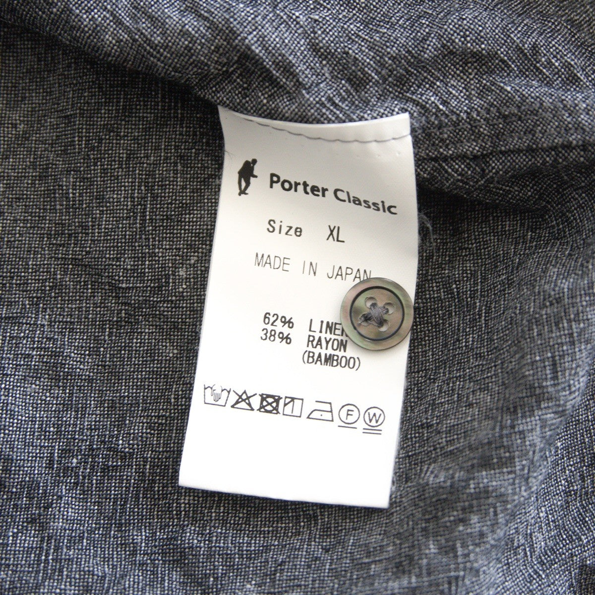PORTER CLASSIC Roll Up Bamboo Linen Shirt Size XL