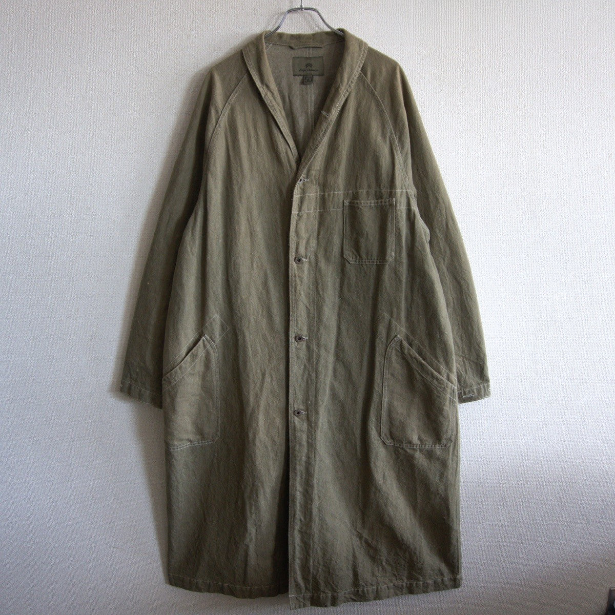 NIGEL CABOURN 40s Cotton Linen Denim Engineer Coat Size L