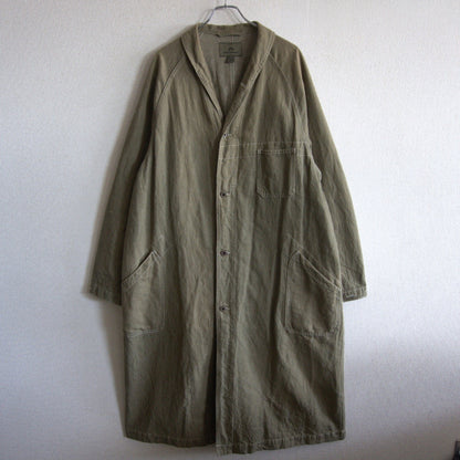 NIGEL CABOURN 40s Cotton Linen Denim Engineer Coat Size L