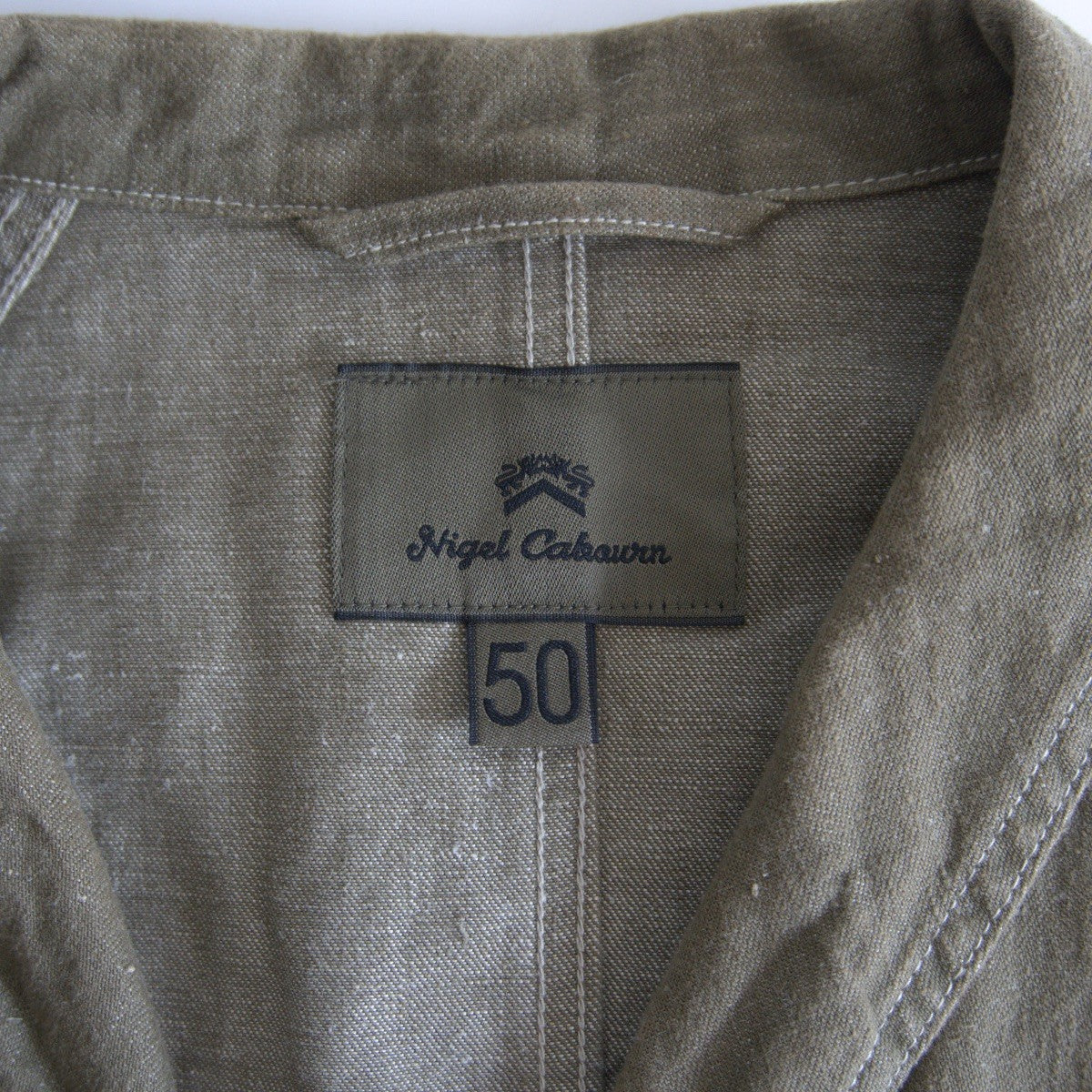 NIGEL CABOURN 40s Cotton Linen Denim Engineer Coat Size L