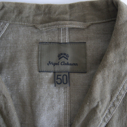 NIGEL CABOURN 40s Cotton Linen Denim Engineer Coat Size L