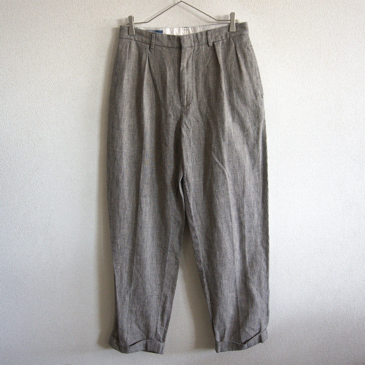 POLO RALPH LAUREN Cotton Linen 2-Tuck Houndstooth Size 32×32