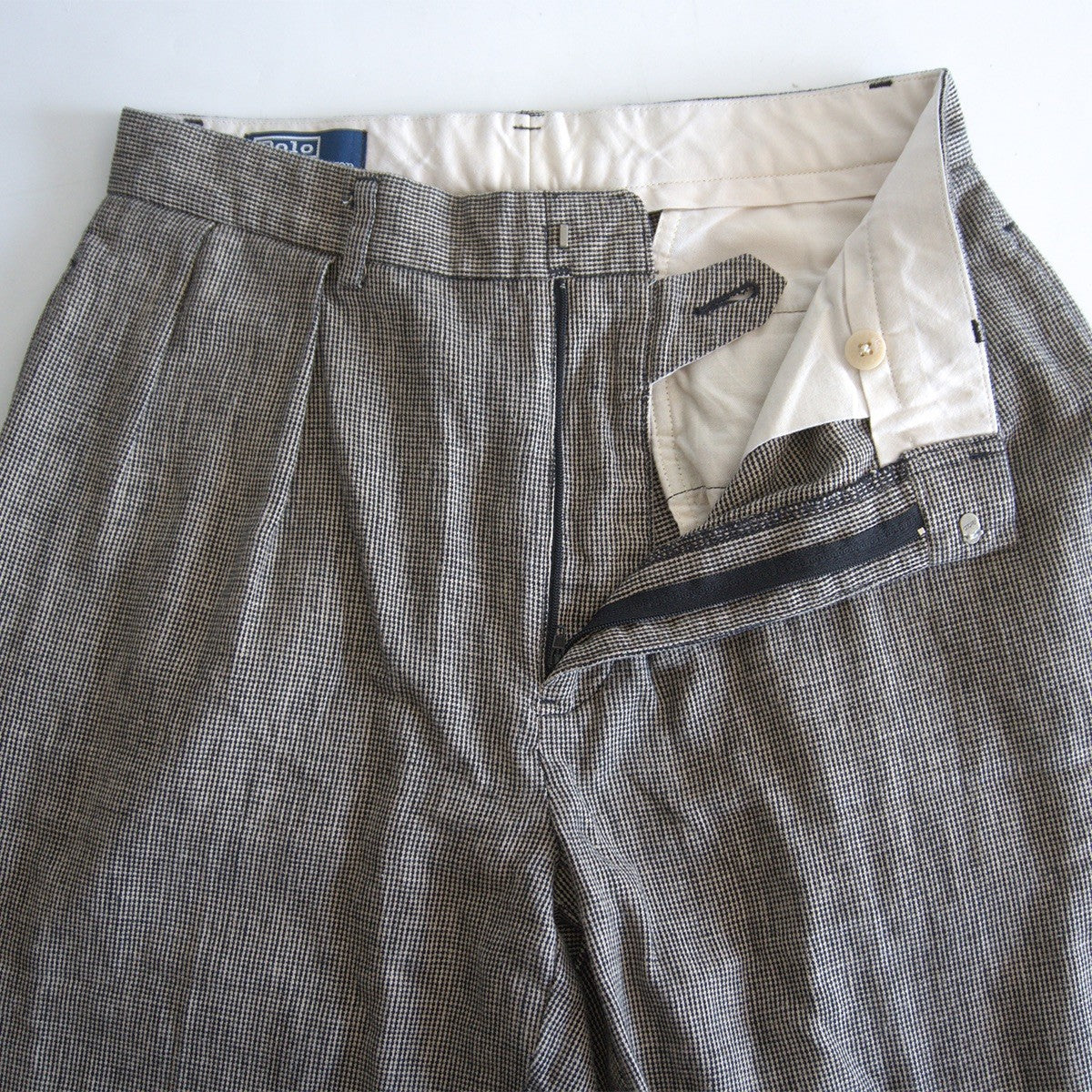 POLO RALPH LAUREN Cotton Linen 2-Tuck Houndstooth Size 32×32